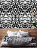 Black and White Damask Wallpaper