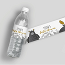 Black And White Forest Baby Shower Water Bottle Labels