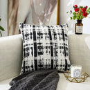 Black and white geometric chenille pillow cover living room decor