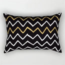 Black and white geometric wave line pillowcase set bedroom decor