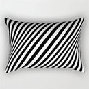 Black and white geometric wave line pillowcase set bedroom decor