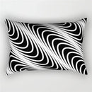 Black and white geometric wave line pillowcase set bedroom decor