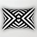 Black and white geometric wave line pillowcase set bedroom decor