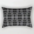 Black and white geometric wave line pillowcase set bedroom decor
