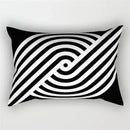 Black and white geometric wave line pillowcase set bedroom decor