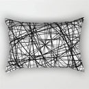Black and white geometric wave line pillowcase set bedroom decor