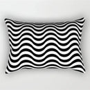 Black and white geometric wave line pillowcase set bedroom decor