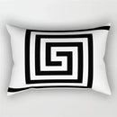 Black and white geometric wave line pillowcase set bedroom decor