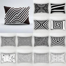 Black and white geometric wave line pillowcase set bedroom decor