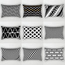 Black and white geometric wave line pillowcase set bedroom decor