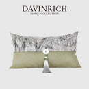 Black and white green jungle plants pillow cover living room suede