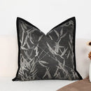 Black and white green jungle plants pillow cover living room suede