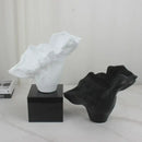 Black and white irregular resin flower vase living room sculpture