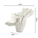 Black and white irregular resin flower vase living room sculpture