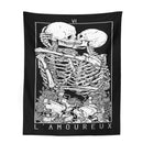 Black and white kissing lovers tarot tapestry bedroom wall decor