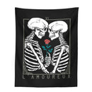 Black and white kissing lovers tarot tapestry bedroom wall decor