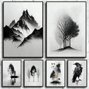 Black and White Landscape Wall Art