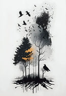 Black and White Landscape Wall Art