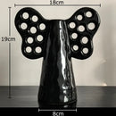 Black angel elephant ceramic vase with artificial flowers living room