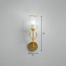 Black antler crystal wall sconce bedroom e26 e27 cylinder light