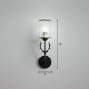 Black antler crystal wall sconce bedroom e26 e27 cylinder light