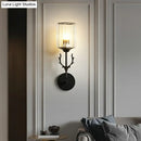 Black antler crystal wall sconce bedroom e26 e27 cylinder light
