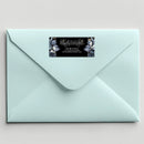 Black Blue Floral Address Label