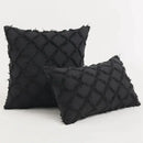 Black boho lumbar pillow cover bedroom textured woven decor