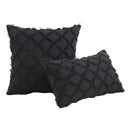 Black boho lumbar pillow cover bedroom textured woven decor