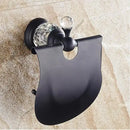 Black brass & crystal bathroom accessories set – bathroom hardware