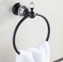 Black brass & crystal bathroom accessories set – bathroom hardware