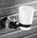 Black brass & crystal bathroom accessories set – bathroom hardware