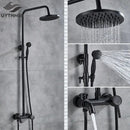 Black bronze bathroom shower set with handheld spray – bathroom
