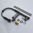 Black bronze dual spout kitchen faucet with led sprayer