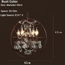 Black & bronze iron birdcage crystal chandelier dining room light