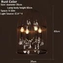 Black & bronze iron birdcage crystal chandelier dining room light