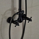 Black bronze rainfall shower faucet set with handheld for bathroom