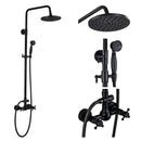 Black bronze rainfall shower faucet set with handheld for bathroom