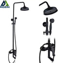 Black bronze rainfall shower mixer tap with handheld spray bathroom