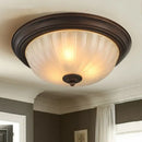 Black bronze ribbed glass ceiling light for kitchen and bedroom