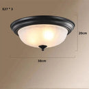 Black bronze ribbed glass ceiling light for kitchen and bedroom