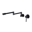 Black brushed gold kitchen pot filler wall mounted dual handle tap
