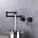 Black brushed gold kitchen pot filler wall mounted dual handle tap