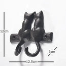 Black cast iron cat hook hanging shelf outdoor wall decor