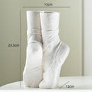 Black ceramic ballet shoes vase bedroom decor