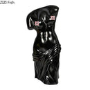 Black ceramic female body figurine bust vase living room decor