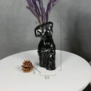 Black ceramic female body figurine bust vase living room decor