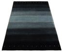 5x7 Black, Charcoal and Gray Striped Wool Hand Woven Southwestern Lori Rug