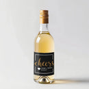 Black Cheers Mini Wine Label