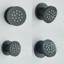 Black chrome & brushed nickel brass body round shower spa jets bathroom